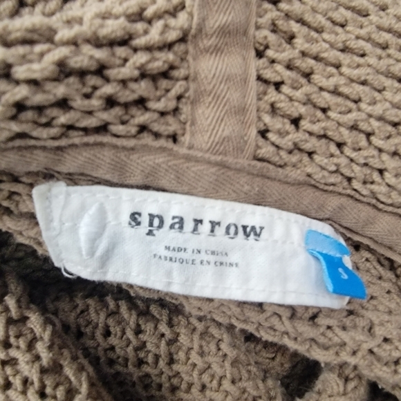 Anthropologie Sparrow Sz S Hooded Cardigan Pockets Snap Front Tan - Picture 8 of 11